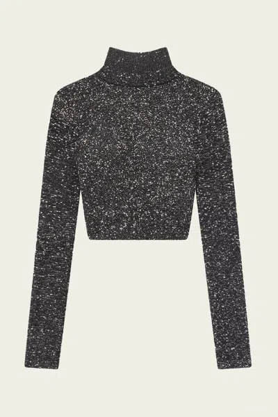 A.l.c Kendall Sequin Embellished Top In Black/silver