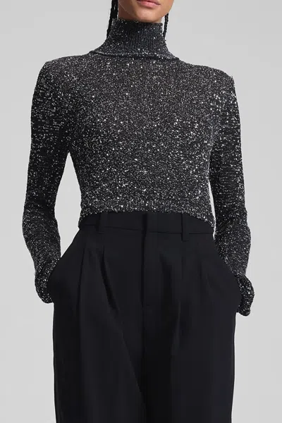 A.l.c Kendall Sequin Embellished Top In Black/silver