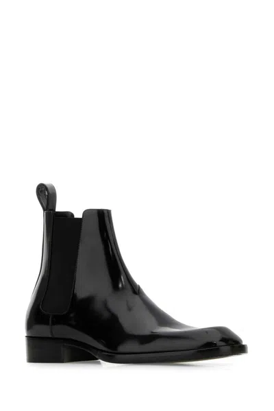 Saint Laurent Vadim Polished-leather Chelsea Boots In Black