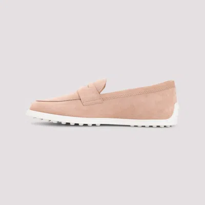 Tod's Suede Leather Loafers In Beige