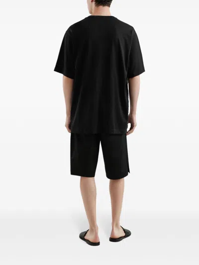 Dolce & Gabbana Black Crewneck T-shirt With Bandana Print All-over