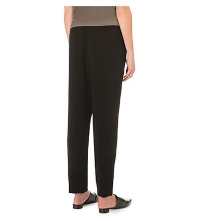 Shop Theory Tralpin Straight Crepe Trousers In Black