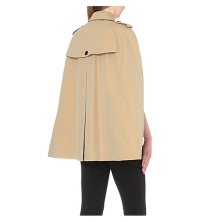 Shop Burberry Wolseley Cotton-gabardine Trench Cape In Honey