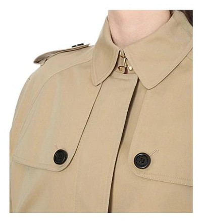 Shop Burberry Wolseley Cotton-gabardine Trench Cape In Honey