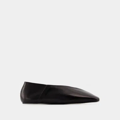 Jil Sander Woman Ballet Flats Black Size 10 Soft Leather