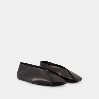 Jil Sander Woman Ballet Flats Black Size 10 Soft Leather