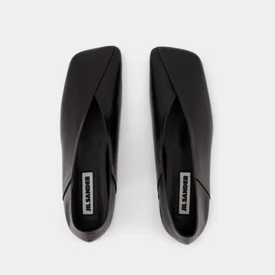 Jil Sander Woman Ballet Flats Black Size 10 Soft Leather