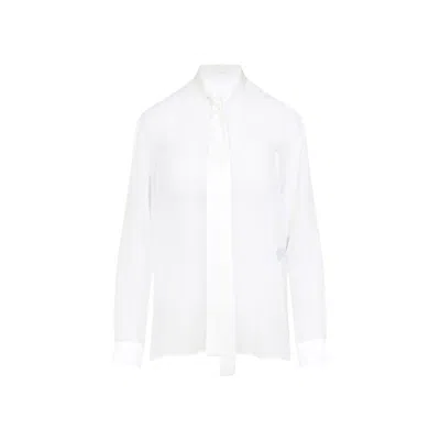 Dolce & Gabbana White Silk Chiffon Shirt In White