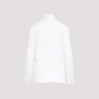 Dolce & Gabbana White Silk Chiffon Shirt In White