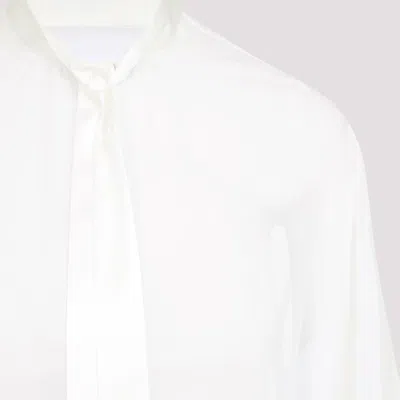 Dolce & Gabbana White Silk Chiffon Shirt In White