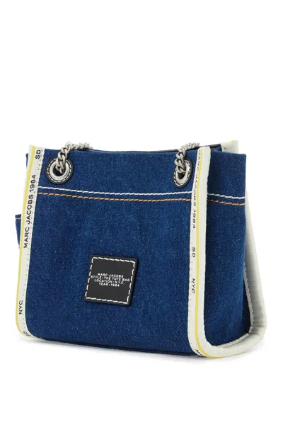 Marc Jacobs The Medium Tote In Blue Denim With Embroidered Logo