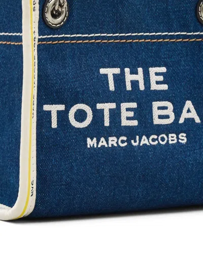 Marc Jacobs The Medium Tote In Blue Denim With Embroidered Logo