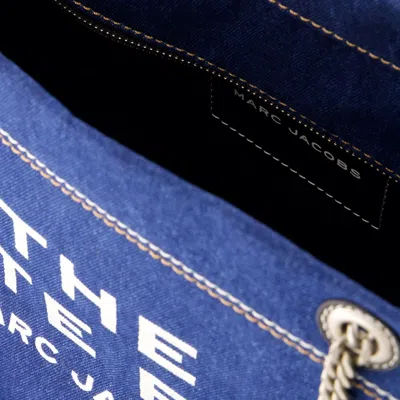 Marc Jacobs The Medium Tote In Blue Denim With Embroidered Logo