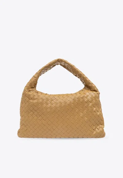 Bottega Veneta Small Hop Intrecciato Leather Shoulder Bag In Dark Praline