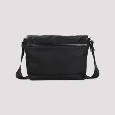 Prada Re-nylon And Saffiano Leather Shoulder Bag In Black