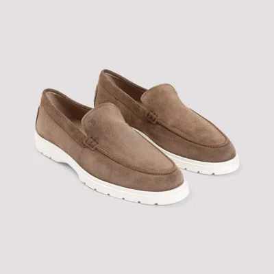 Tod's Chunky Rubber Sole Round Toe Loafers