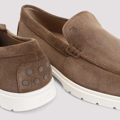 Tod's Chunky Rubber Sole Round Toe Loafers