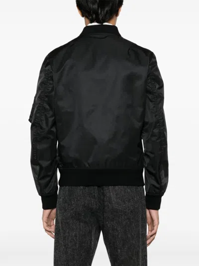 Valentino Nylon Bomber With Leather Patch And Vlogo Detail