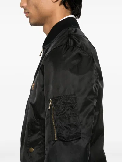 Valentino Nylon Bomber With Leather Patch And Vlogo Detail