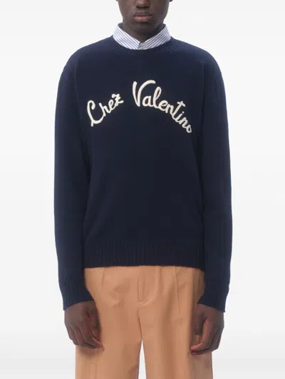 Valentino Logo-embroidered Wool Sweater
