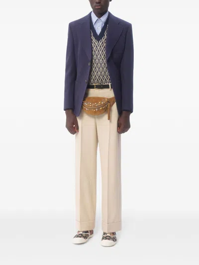 Valentino Tailored Wide-leg Pants With Pleated Front