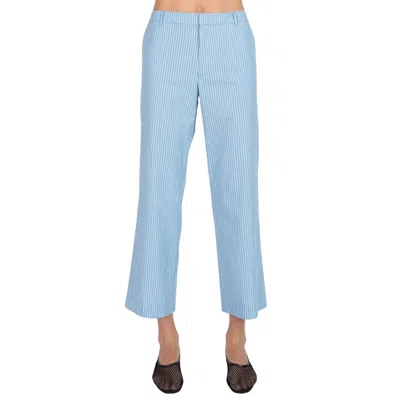 Atm Anthony Thomas Melillo Superfine Twill Stripe Boyfriend Pant In Summer Sky/white In Multi