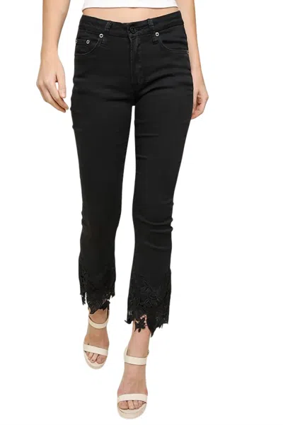 Umgee High Waist Stretch Slim Straight Jean In Black In Black