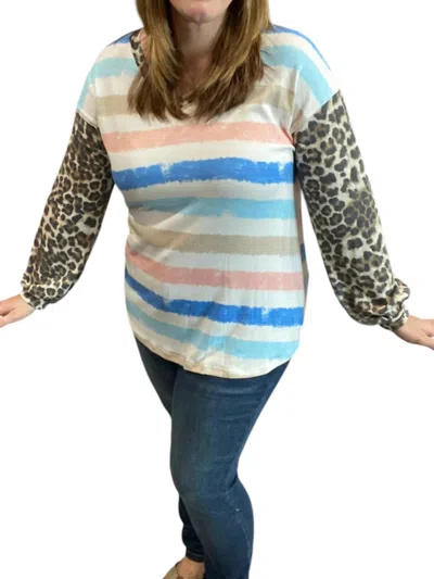 Honeyme Animal Stripes Dream Top In Multi Color In Multi