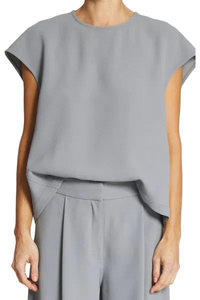 Saint Art Soraya Top In Powder Grey Crepe In Multi