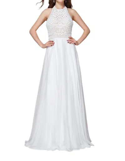 Angela & Alison Full Tulle Prom Dress In Ivory In Multi