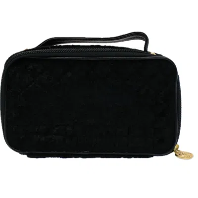 Pre-owned Versace Velvet Clutch Bag () In Black