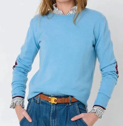 Kerri Rosenthal Patchwork Pullover Sweater In Mid Blue In Blue