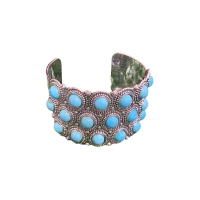 The Runnin' Iron Beautiful Chunky Cuff Bracelet In Turquoise In Blue