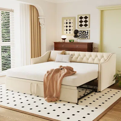 Streamdale Furniture Streamdale Twin Size Upholstered Daybed With Pop Up Trundle