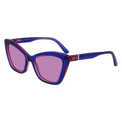 Karl Lagerfeld Acetate Women's Sunglasses In Blue
