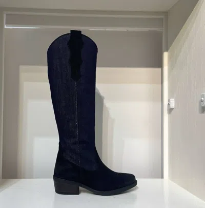 Eric Michael Laredo In Denim/blk Suede In Multi