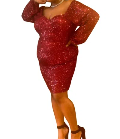 Curve Market Brenda Semi-formal Mini Dress - Plus In Burgundy In White