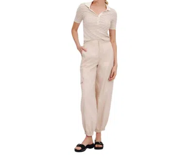 Atm Anthony Thomas Melillo Modal Rib Stripe Short Sleeve Henley Tee In Chalk Morning Mist In Multi