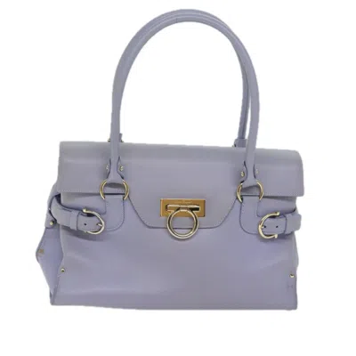Pre-owned Ferragamo Leather Shopper Bag () In Purple