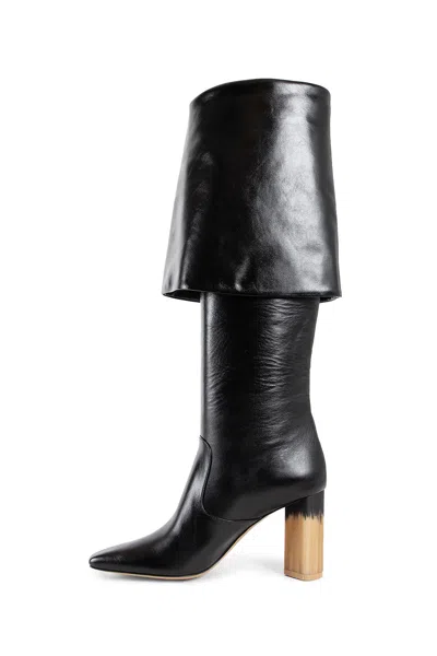 Chloé High Heel Knee-high Square Toe Boot In Black