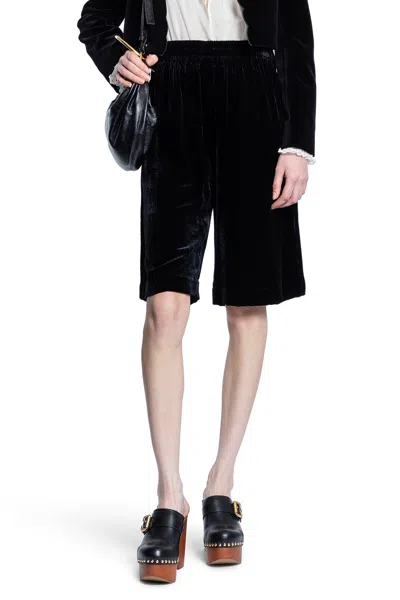 Chloé Long Velvet Shorts In Black