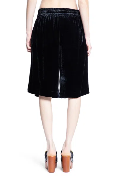 Chloé Long Velvet Shorts In Black