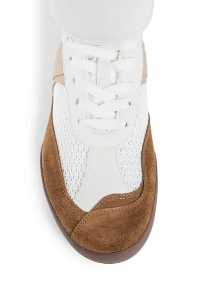 Chloé Kick Natural Brown High-top Sneaker In Mesh And Leather In Multicolor