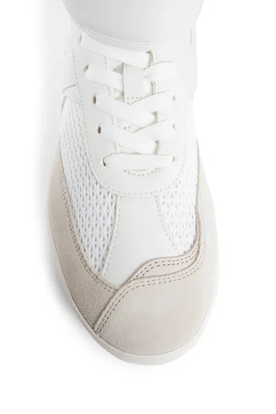 Chloé Kick Synthetic Fabric And Suede Sneakers In Off-white