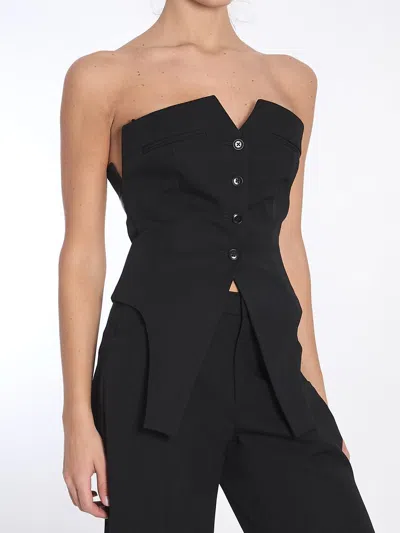 Alexander Wang Deconstructed Wool Vest Top Clothing In Black