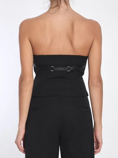 Alexander Wang Deconstructed Wool Vest Top Clothing In Black