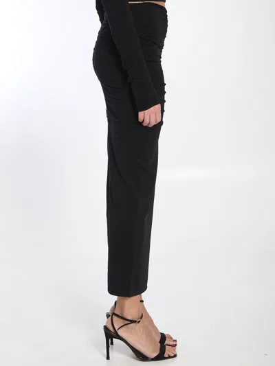 Alexander Wang Ruched Long Skirt In Black