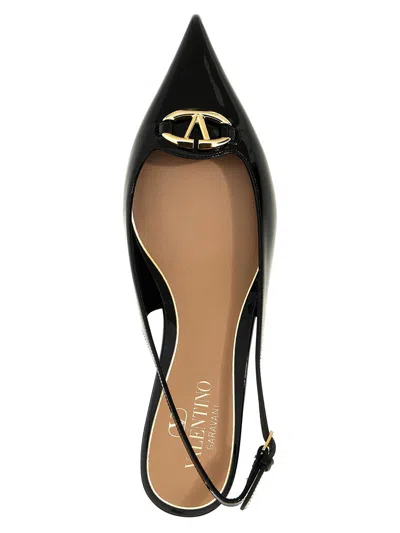 Valentino Vlogo Signature Leather Slingback Pump In Black