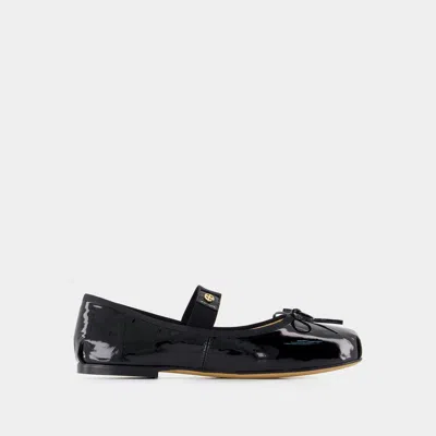 Anine Bing Round Toe Ballet Shoes In Black