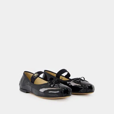 Anine Bing Round Toe Ballet Shoes In Black
